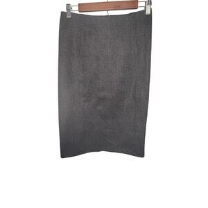Liverpool women size 2 grey tweed print pencil skirt knee length luxury office ￼